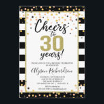 Convite aniversário de 30 anos, aplausos de ouro e preto<br><div class="desc">Para personalização mais avançada deste design,  basta selecionar o botão "Personalizar o" acima!</div>
