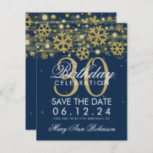 aniversário de 30 anos Azul do Marinho Dourado Dat