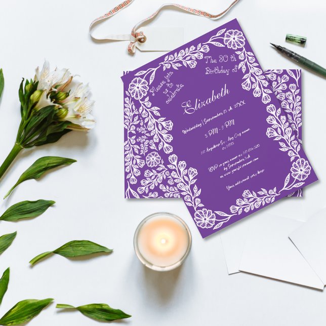 Convite Aniversário de 30 anos botulínico roxo e branco (Criador carregado)