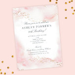 Convite Aniversário de 30 anos brilhante Bonito cor-de-ros<br><div class="desc">Este convite para aniversário de 30 anos bonito apresenta um fundo de aquarela cor-de-rosa suave e doce,  acentuado com pontos falsos de brilho dourado. A tipografia é clássica e eterno. Tem acessórios coordenadores de partidos. Ver mais itens na coleção... </div>