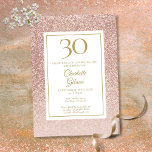 Convite Aniversário de 30 anos brilhante Rosa Dourado<br><div class="desc">Apresentando elegante ombre glitter dourado rosa,  este convite para aniversário de 30 anos chic pode ser personalizado com suas informações especiais de celebração de aniversário. Projetado por Thisnotme©</div>