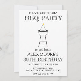 Convite aniversário de 30 anos churrasco