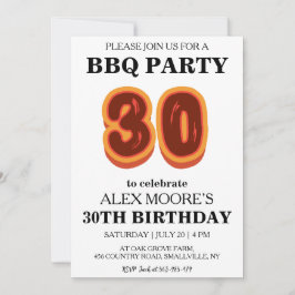 Convite aniversário de 30 anos churrasco