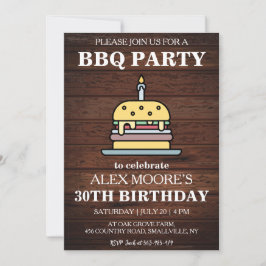 Convite aniversário de 30 anos churrasco