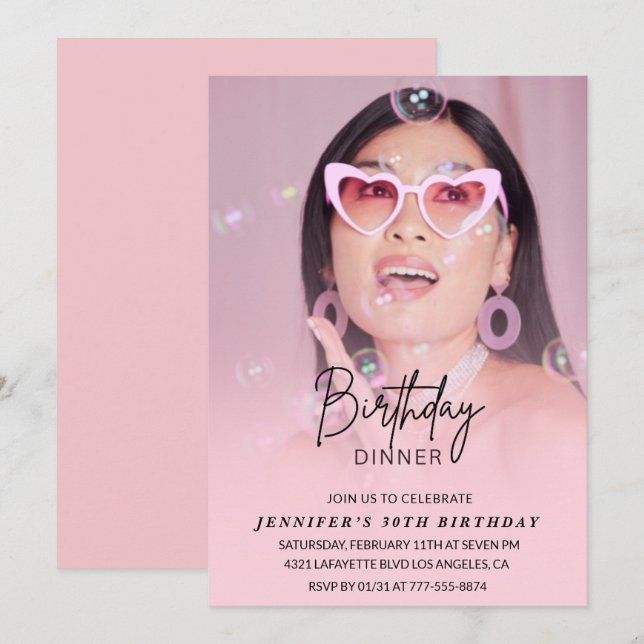 Convite aniversário de 30 anos convida Foto de Janto de An (Frente/Verso)