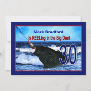 Convite aniversário de 30 anos - Convite/ Pesca/Rotulagem