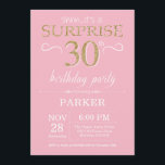 Convite aniversário de 30 anos cor-de-rosa e brilho Dourad<br><div class="desc">Convite para aniversário de 30 anos surpresa com fundo brilhante cor-de-rosa e Dourado. Aniversário Adulto. Homens ou Mulheres no Dia Convidam. Qualquer idade.Para mais personalização,  clique no botão "Personalizar" e use a ferramenta design para modificar este modelo.</div>
