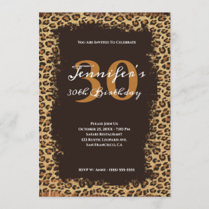 Convite Aniversário de 30 anos da Rústica Brown Leopard