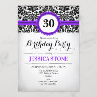 aniversário de 30 anos - Damasco branco roxo preto