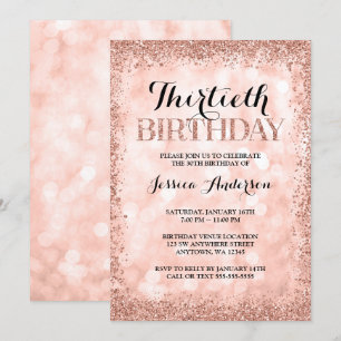 Convite aniversário de 30 anos das luzes brilhantes de Ro