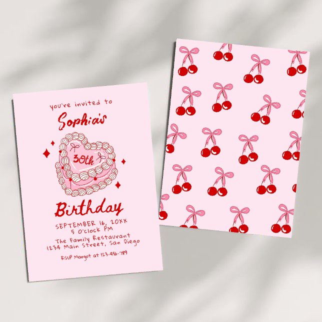 Convite Aniversário de 30 anos de Bolo Retroativo (Criador carregado)