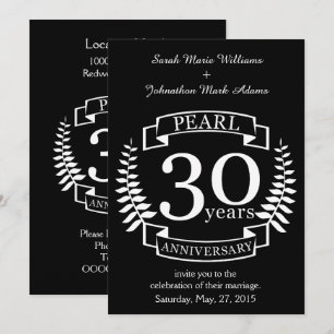 Convite Aniversário de 30 anos de casamento Pérola 30 anos