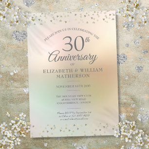 Convite Aniversário de 30 anos de Casamento Pérola Coraçõe