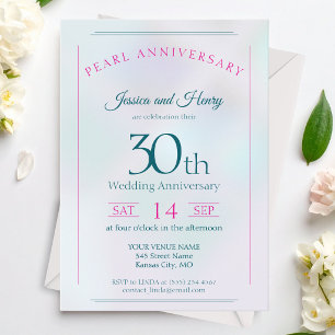 Convite Aniversário de 30 anos de casamento Pérola Iridesc