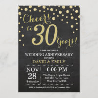 Aniversário de 30 anos de Casamento Quadro Negro e