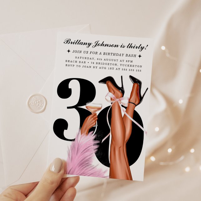 Convite Aniversário de 30 anos de coquete (Criador carregado)