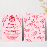Convite Aniversário de 30 anos de Cowgirl Vermelha Retro-R<br><div class="desc">Aniversário de 30 anos de Cowgirl Red Disco Retro Rosa Chamando Garota Diversão da discoteca O convite de aniversário é feito em rosa quente e vermelho,  com bola de disco,  coquetéis e cowgirl e botas. Adequado para alguém que procura um convite para o aniversário de uma vaqueira de discoteca.</div>