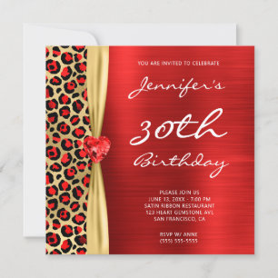 Convite Aniversário de 30 anos de fita do Dourado-Leopard
