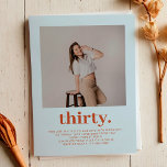 Convite Aniversário de 30 anos de Fotografia Mínima Simple<br><div class="desc">Convite para aniversário de 30 anos de Fotografia Mínima Simples Azul</div>