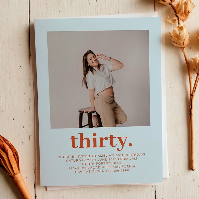Convite Aniversário de 30 anos de Fotografia Mínima Simple (Criador carregado)