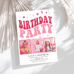 Convite Aniversário de 30 anos de Fotografia Rosa Típica M<br><div class="desc">Convite para aniversário de 30 anos de Fotografia Rosa com Tipografia Retroativa Moderna</div>