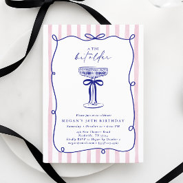 Convite Aniversário de 30 anos de Frame Wavy Whimsical Tin