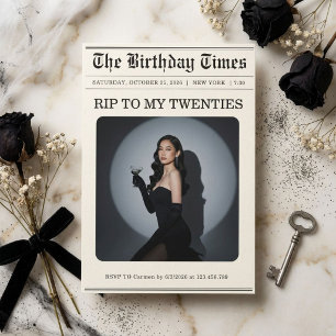 Convite Aniversário de 30 anos de jornal engraçado RIP Twe