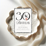 Convite Aniversário de 30 anos de Martini Clássico Negro e<br><div class="desc">Convite para aniversário de 30 anos Martini Clássico Negro e Branco</div>