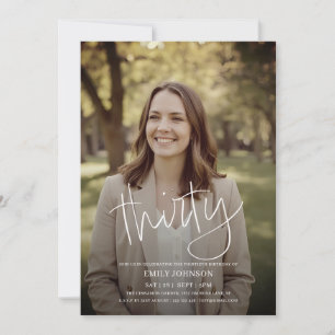 Convite Aniversário de 30 anos de Mínimo de Foto de Script