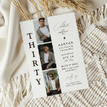 Convite aniversário de 30 anos de na moda TRINTA Fita de F<br><div class="desc">Convite de festas na moda. Design apresenta uma coleção de fotos e um modelo de aniversário elegante. Todo texto é facilmente personalizado.</div>