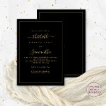 Convite aniversário de 30 anos de Partido de Borda de Scri<br><div class="desc">Borda Dourada Elegante de Fronteira de aniversário de 30 anos Preta. Disponível digitalmente ou impresso. Um design de texto moderno minimalista para os vossos trinta em preto clássico e ouro, que é totalmente personalizável, com uma fronteira de solteiro. Altere as palavras conforme necessário e você também pode alterar as cores...</div>