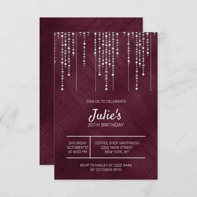 Convite Aniversário de 30 anos de Pérolas Brancas (Frente/Verso)