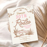 Convite Aniversário de 30 anos de Rodeo 30 do Deserto Ocid<br><div class="desc">30 do deserto ocidental cor-de-rosa, aniversário de 30 anos cor-de-rosa e 30-rodeo-rodeio, convite para aniversário de 30 anos para mulheres com duas vacas mais longas, ilustração do deserto ocidental e texto do estilo corda. Este convite de aniversário de 30 rodeo é ideal para uma festa de aniversário de 30 anos...</div>