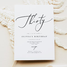 Convite ANIVERSÁRIO DE 30 ANOS de Script Elegante de Calig