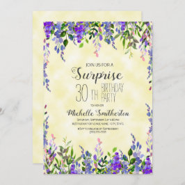 Convite Aniversário de 30 anos de Surpresa Amarelo de Lava