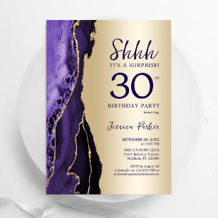 Convite aniversário de 30 anos de Surpresa de Agato Roxo D