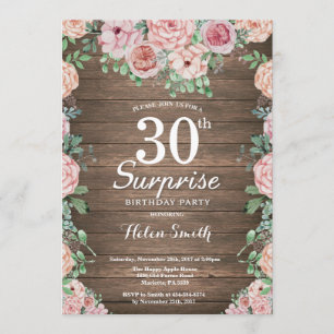 Convite aniversário de 30 anos de Surpresa de Peões Rosa