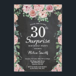 Convite aniversário de 30 anos de Surpresa de Peonies Rosa<br><div class="desc">Peônias cor-de-rosa surpreendem aniversário de 30 anos convite para mulheres. Flor Floral de Água. Rosa Rosa Rosa Elegante e Flores de Pequim. Aniversário Adulto. Fundo do quadro.Preto & Branco. 13 15 16º 18º 20 21 rua 30 40º 50º 80 de 60º 70 de 100º, qualquer idade. Para mais personalização, clique...</div>
