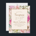 Convite Aniversário de 30 anos de Surpresa Floral Púrpura<br><div class="desc">Linda cor-de-água rosa e púrpura floral com folhas verdes sábias convite de festas surpresa botânica sobre fundo creme. Entre em contato conosco para obter ajuda com a personalização ou para solicitar produtos correspondentes.</div>