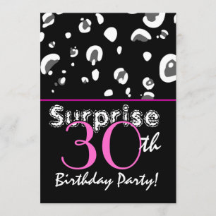 Convite aniversário de 30 anos de SURPRESA, Leopardo Negr