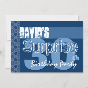 Convite aniversário de 30 anos De Surpresa Para Ele Blue 