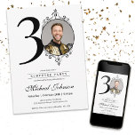Convite Aniversário de 30 anos de Surpresa Personalizada d<br><div class="desc">Convite simples para aniversário de 30 anos de Surpresa Personalizada por Foto Chic. Apresentando nosso design de convite de aniversário, perfeito para sua festa surpresa! Aproveite a simplicidade e a elegância com nosso tema preto e branco, complementado por opções personalizáveis de fotos para adicionar um toque pessoal. Torne a sua...</div>