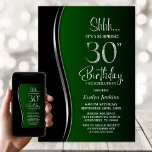 Convite Aniversário de 30 anos de Surpresa Verde Preta<br><div class="desc">Convide seus amigos e entes queridos com este convite de festas aniversário de 30 anos de surpresa moderno, preto e verde. A área de texto personalizável neste modelo de convite permite que você inclua facilmente todos os detalhes necessários para sua celebração especial de aniversário, incluindo as informações de data, hora,...</div>