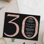 Convite Aniversário de 30 anos de Tipografia Glitter Doura<br><div class="desc">Celebre em estilo com esses convites elegantes de aniversário de 30 anos de glitter rosa dourado de moda. O design é fácil de personalizar e seus convidados ficarão entusiasmados quando receberem esses convites para na moda.</div>