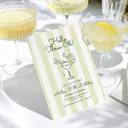 Convite Aniversário de 30 anos de Vidro de Cocktail Desenh