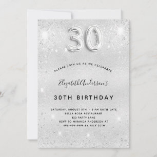 Convite aniversário de 30 anos de vidro de poeira de meta