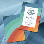 Convite Aniversário de 30 anos do Arco-Íris Colorido do Gr<br><div class="desc">O padrão do arco-íris é colorido nos convites de aniversário.</div>