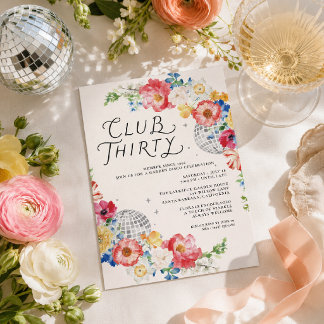 Convite Aniversário de 30 anos do Club Thirty Garden Disco