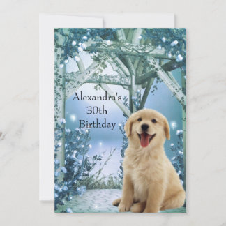 Convite Aniversário de 30 anos do Golden Retriever Inverno
