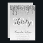 Convite Aniversário de 30 anos do Silver Sparkle Glitter<br><div class="desc">Silver Sparkle e Glitter Ombre Girly Festa de aniversário Convite de festas. Este moderno convite de 30 anos é perfeito para o moderno e elegante Sparkle Glitter Girly Party,  que quer comemorar no estilo. Entre em contato com o designer para encontrar itens personalizados correspondentes.</div>